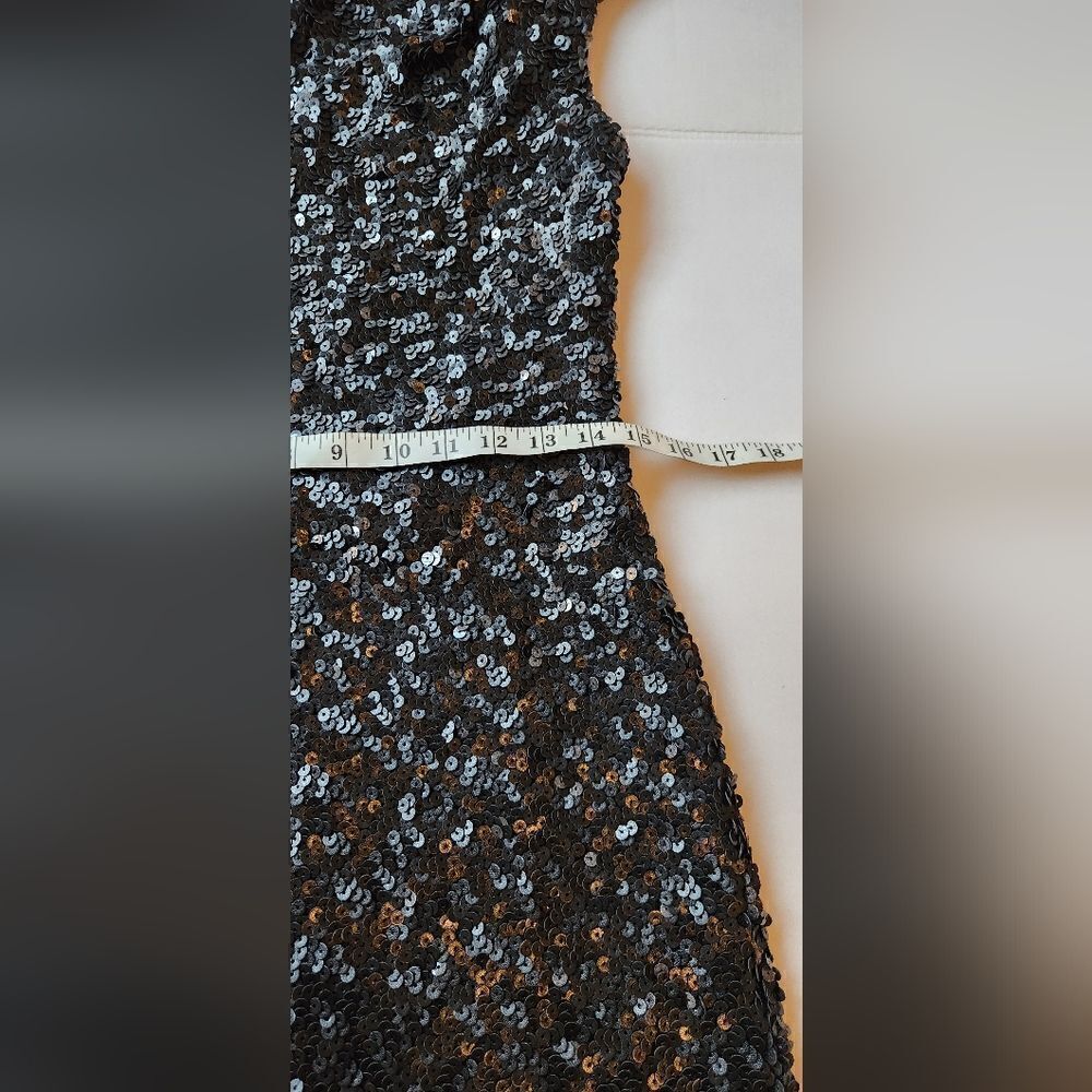 Rachel Zoe Open Back Sheath Knott Sequin Mini Dress in Black Size 10 - Picture 11 of 16